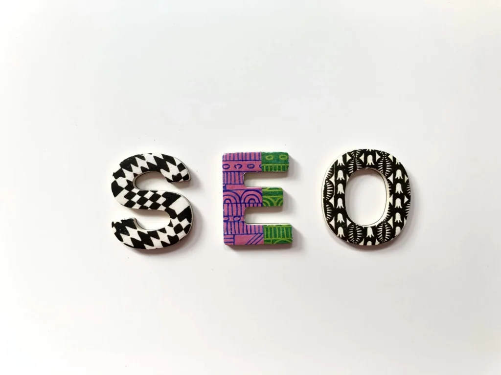 image of seo written in a plain white background